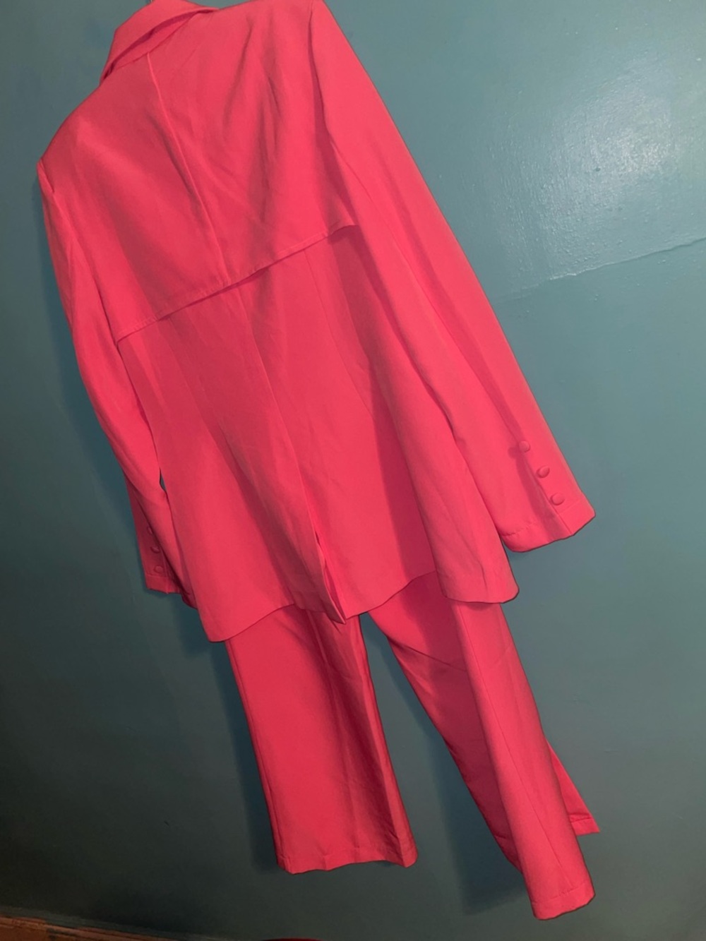 Women’s Pink Two-Piece Blazer and Wide-Leg Pant Set - Picture 8 of 14